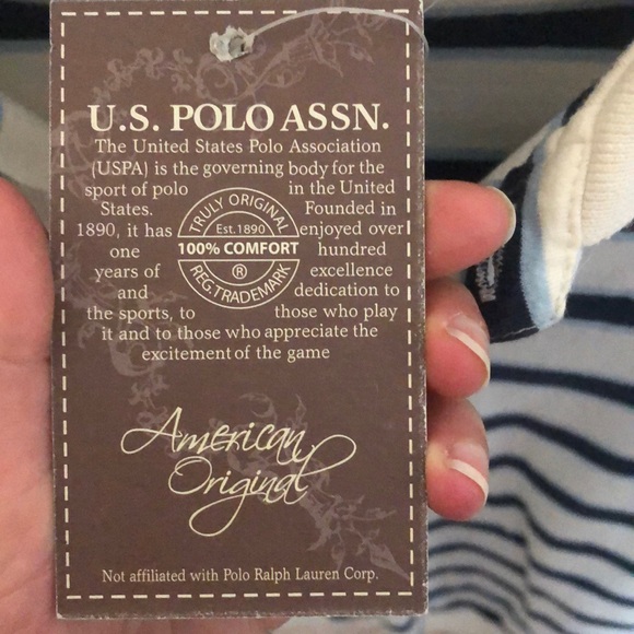 U.S Polo Assn. Boys White and Blue Striped… - Picture 5 of 11